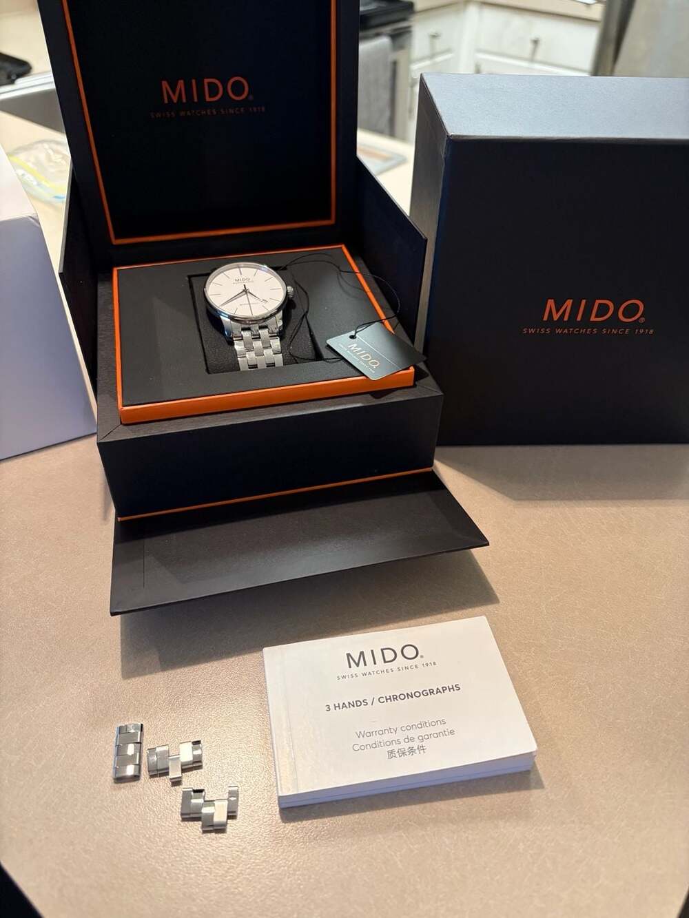 Mido Baroncelli Automatic Stainless Steel Men's Watch with White Dial
